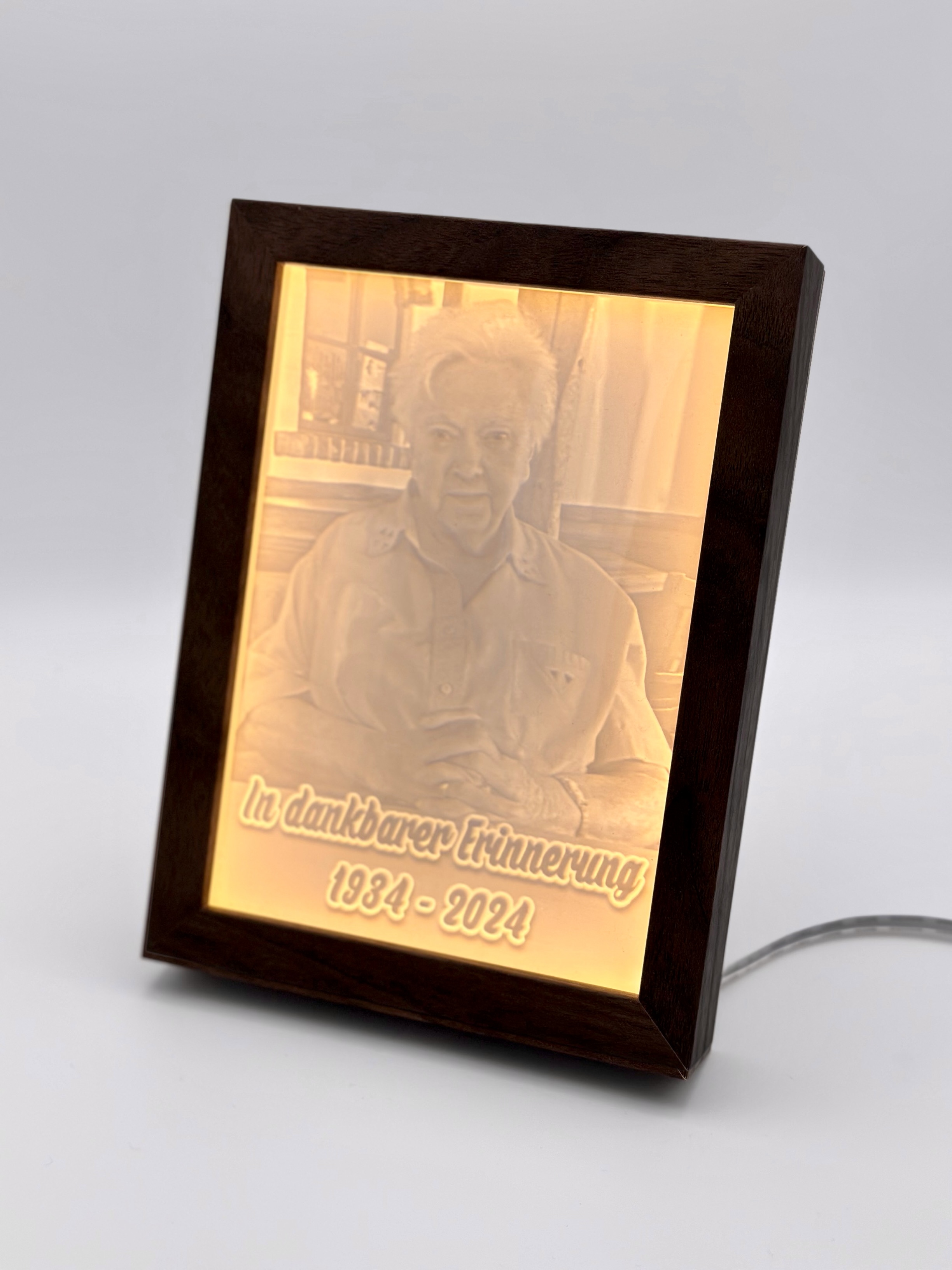 Lithophane mit dunklem Rahmen